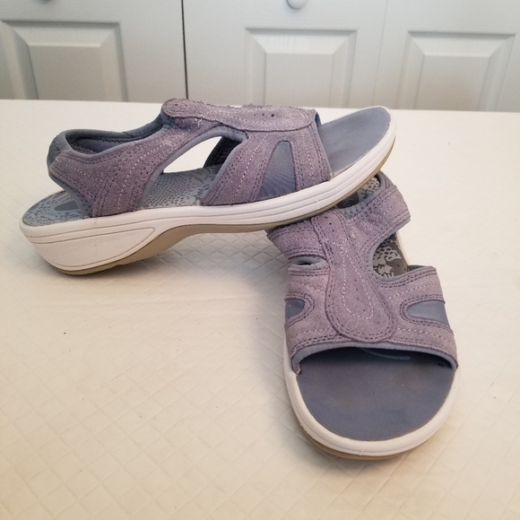 Easy Spirit Sandals Blue Womens Size 8.5 Faux Suede Open Toe - Picture 7 of 7